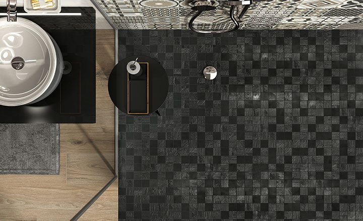 #NovaBell #Paris Noir #Obklady a dlažby #Koupelna #Mozaika #Minimalistický styl #černá #1500 a výše #new 
